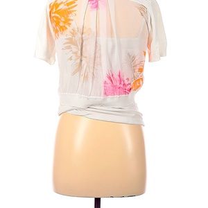 White Calvin Klein shrug with sheer floral back